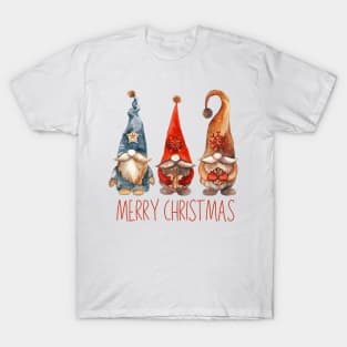 Merry Christmas Gnomes - Multi T-Shirt